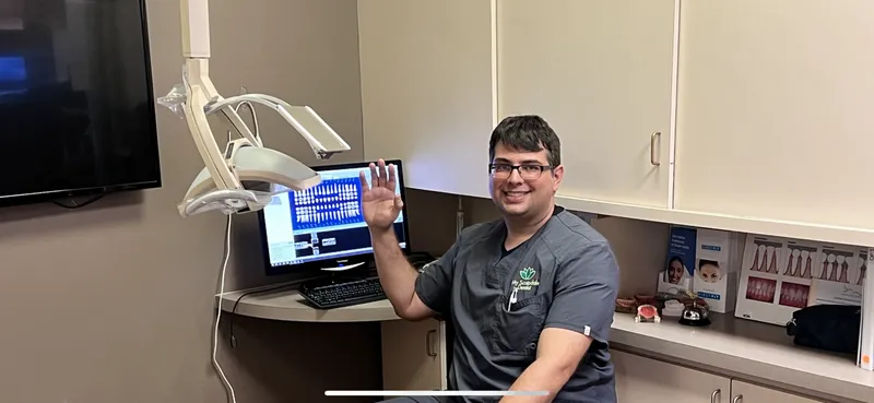 Dental implant components — titanium post, abutment, and crown